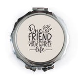 Friend Pocket Mirror, Inspirational Gift, Friendship Quote, Best Friend Gift, Motivational Mirror, Unique Gift for Friends - Tawshia