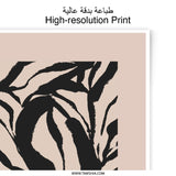 Abstract Leaves Photographic Print, Modern Art Print, Botanical Wall Art, Minimalist Decor, Black and Beige Art, Home Decor - Tawshia
