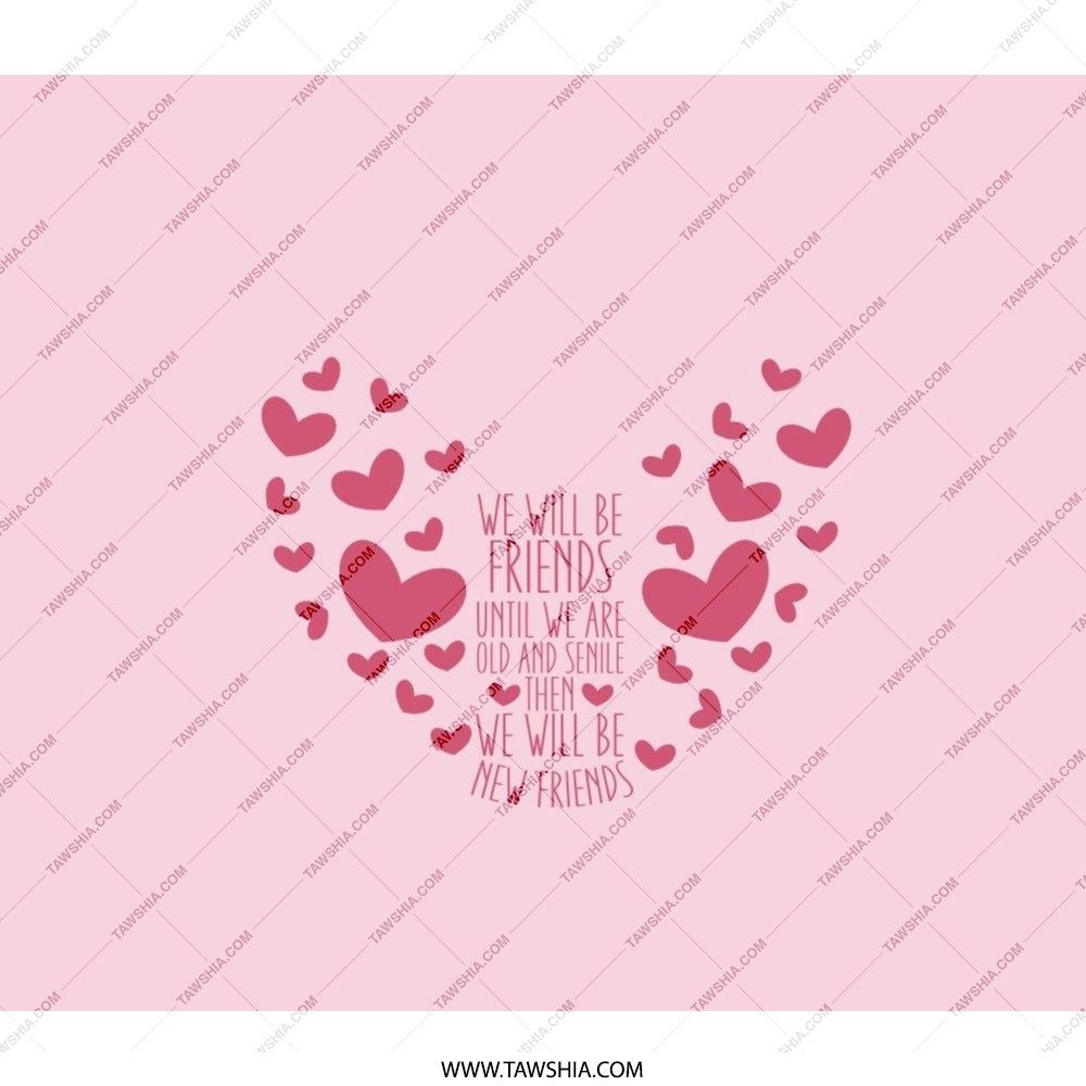 Heart Friends Backpack, Friendship Quote Backpack, Gift for Best Friend, Pink Heart Art Backpack, Heart Design Backpack, Everyday Carry Bag - Tawshia