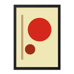 Geometric Wall Art Print, Modern Circle Art, Abstract Minimalist Design, Red Dot Art, Contemporary Home Decor, Simple Wall Decor - Tawshia
