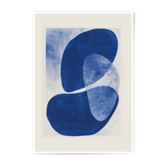 Indigo Abstract Photographic Print, Modern Art Home Decor, Minimalist Wall Art, Blue Shapes Artwork, Trendy Graphic Print - Tawshia