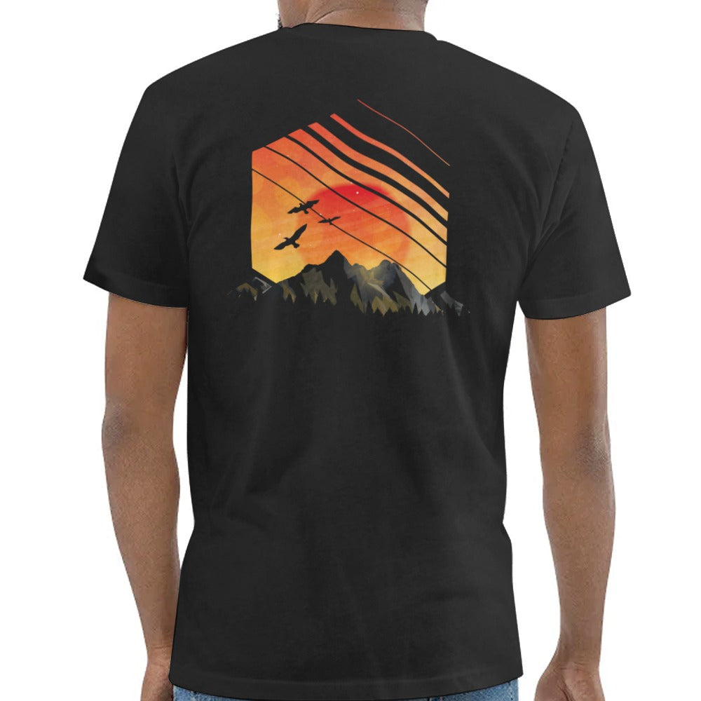 Sunset Aviary Graphic Print T-Shirt stylish product
