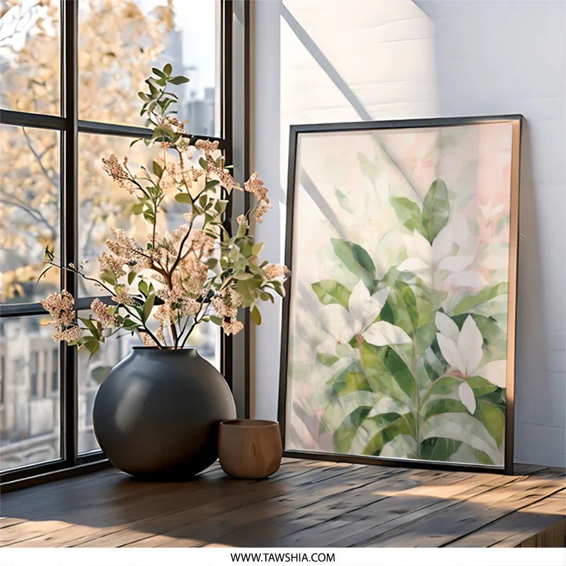 White Magnolia Wall Art, Floral Print, Botanical Art, Home Decor, Elegant Wall Hanging, Gift Idea, Nature Inspired Art, Magnolia Painting - Tawshia