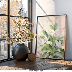 White Magnolia Wall Art, Floral Print, Botanical Art, Home Decor, Elegant Wall Hanging, Gift Idea, Nature Inspired Art, Magnolia Painting - Tawshia