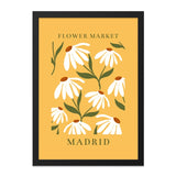 Flower Market Madrid Wall Art, Daisy Floral Print, Modern Botanical Art, Mustard Yellow Wall Decor, Stylish Flower Poster, Home Decor - Tawshia