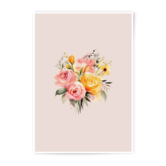 Watercolor Floral Photographic Prints, Rose Bouquet Art, Flower Painting Wall Decor, Botanical Print, Floral Art Print, Home Decor - Tawshia
