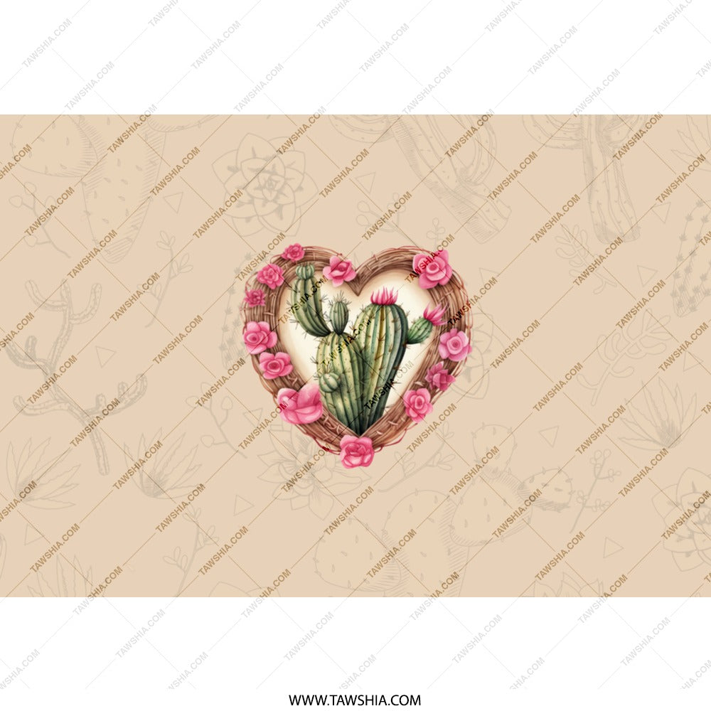 Cactus Tumbler, Floral Heart, Desert Decor, Plant Lover Gift, Succulent Tumbler, Southwestern Style, Unique Drinkware - Tawshia