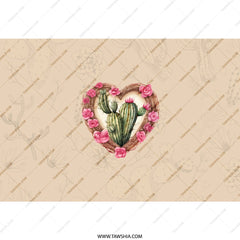 Cactus Tumbler, Floral Heart, Desert Decor, Plant Lover Gift, Succulent Tumbler, Southwestern Style, Unique Drinkware - Tawshia