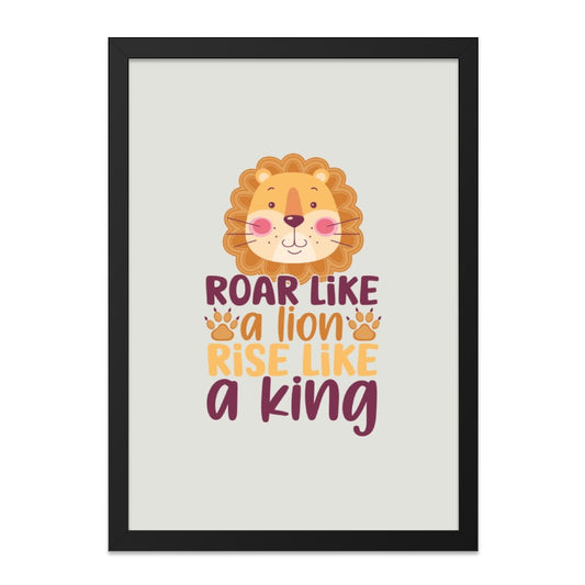 Roar Like a Lion Wall Art, Rise Like a King Print, Inspirational Animal Decor, Nursery Art, Kids Room, Motivational Wall Decor - Tawshia