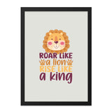 Roar Like a Lion Wall Art, Rise Like a King Print, Inspirational Animal Decor, Nursery Art, Kids Room, Motivational Wall Decor - Tawshia