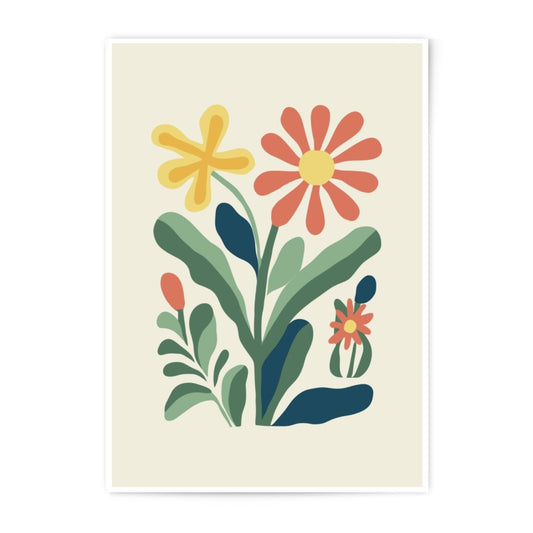 Floral Photographic Print, Modern Flower Art, Abstract Plant Poster, Botanical Wall Decor, Colorful Flower Illustration - Tawshia