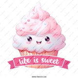 Cute Cupcake Pinback Button, Kawaii Food Button, Pink Treat Button, Life is Sweet Pin, Sweet Treat Button, Pastel Decor, Backpack Button - Tawshia