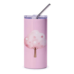 Pink Blossom Tree Tumbler, Floral Tumbler, Spring Tumbler, Nature Inspired Drinkware, Gift for Her, Cute Tumbler, Unique Design - Tawshia