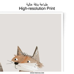 Fox Photographic Print, Cute Animal Art, Nursery Decor, Woodland Creatures, Kids Room Art, Playroom Wall Art, Scandinavian Design - Tawshia