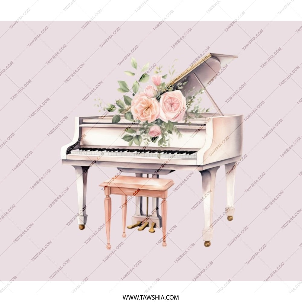 Grand Piano BackPack, Floral Piano, Elegant Backpack, Music Lover Gift, Unique Design, Stylish Bag, Everyday Carry, School College Bag - Tawshia
