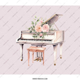 Grand Piano BackPack, Floral Piano, Elegant Backpack, Music Lover Gift, Unique Design, Stylish Bag, Everyday Carry, School College Bag - Tawshia