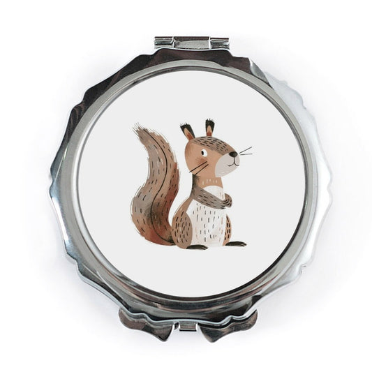 Squirrel Pocket Mirror, Cute Animal Mirror, Woodland Creature Gift, Pocket Mirror, Handbag Mirror, Makeup Mirror, Travel Mirror - Tawshia