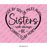 Sisters Heart Mouse Pad, Sister Gift, Sister Quote, Connected by Heart, Sister Birthday Gift, Best Sister Mousepad, Long Distance Sister - Tawshia