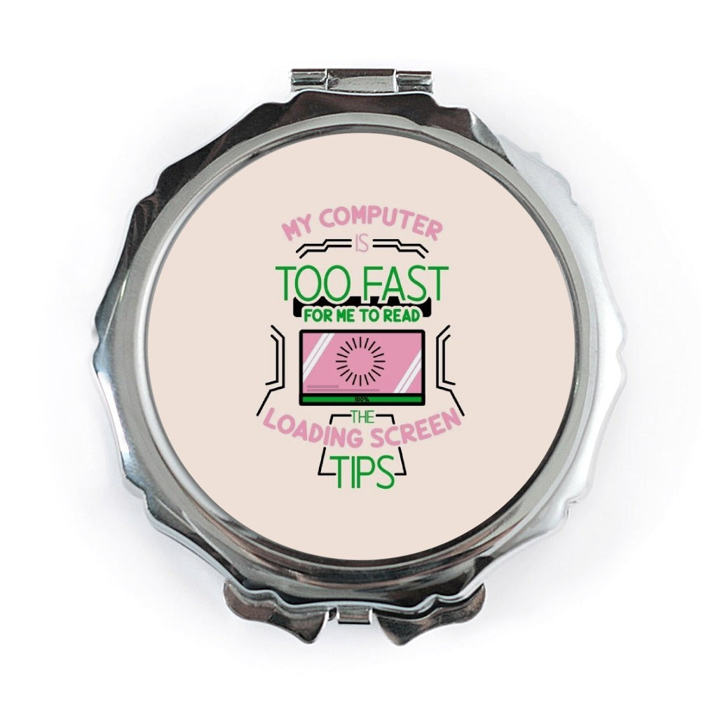 Funny Computer Pocket Mirror, Fast Computer Gift, Loading Screen Tech Gift, Novelty Mirror, Geeky Gift, Tech Humor - Tawshia