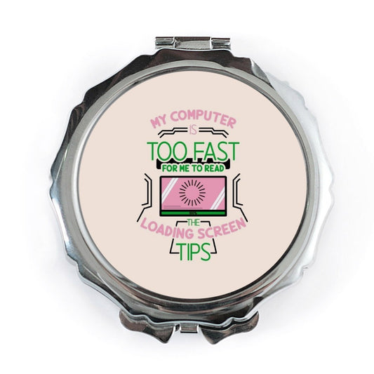 Funny Computer Pocket Mirror, Fast Computer Gift, Loading Screen Tech Gift, Novelty Mirror, Geeky Gift, Tech Humor - Tawshia