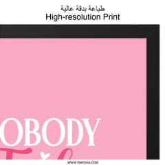 Nobody Fights Alone Wall Art, Cancer Awareness Print, Inspirational Gift, Pink Ribbon Support, Hope Decor, Fight Cancer Decor - Tawshia