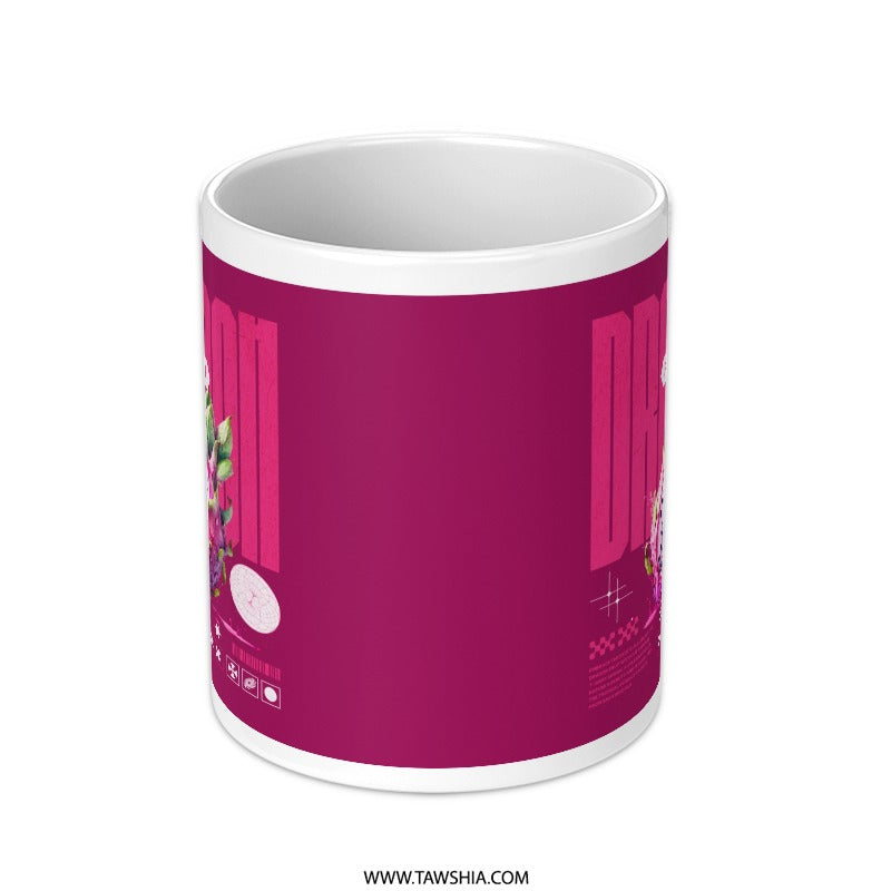Vibrant Dragonflower Print Mug perfect for your drink product type
