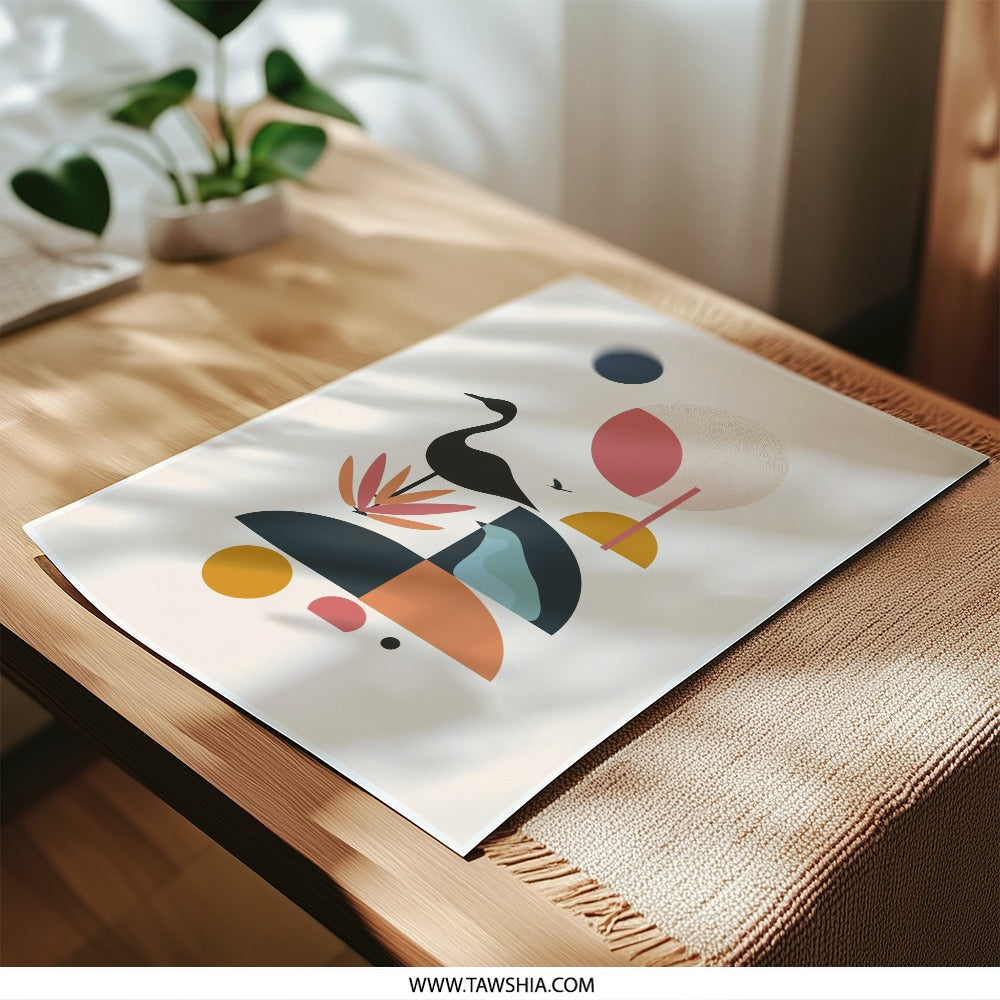 Abstract Bird Photographic Print, Geometric Art, Modern Wall Decor, Minimalist Art Print, Home Decor, Art Prints, Wall Art, Unique Gift Idea - Tawshia