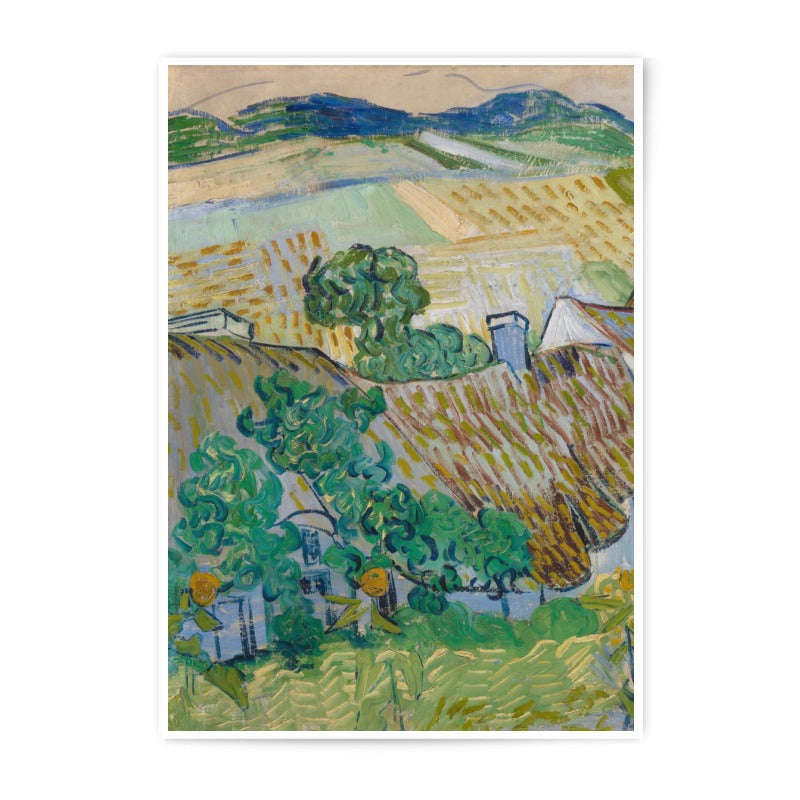 Wheat Fields with House, Photographic Print, Van Gogh Art, Fine Art Print, Landscape Painting, Wall Decor, Impressionist Artwork - Tawshia