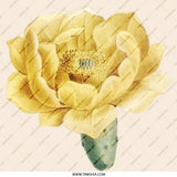 Prickly Pear Flower Pinback Button, Floral Illustration Button, Botanical Art Pin Button, Yellow Flower Lapel Pin, Cactus Flower Button - Tawshia