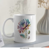 Colorful Dahlia Mug, Floral Art Mug, Flower Lover Gift, Botanical Mug, Unique Coffee Mug, Tea Mug, Gift for Her, Aesthetic Mug - Tawshia