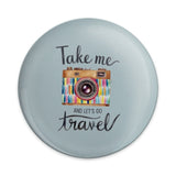 Travel Camera Pinback Button, Wanderlust Badge, Adventure Awaits, Take Me and Let's Go Travel Pin, Photography Gift, Trendy Pin - Tawshia