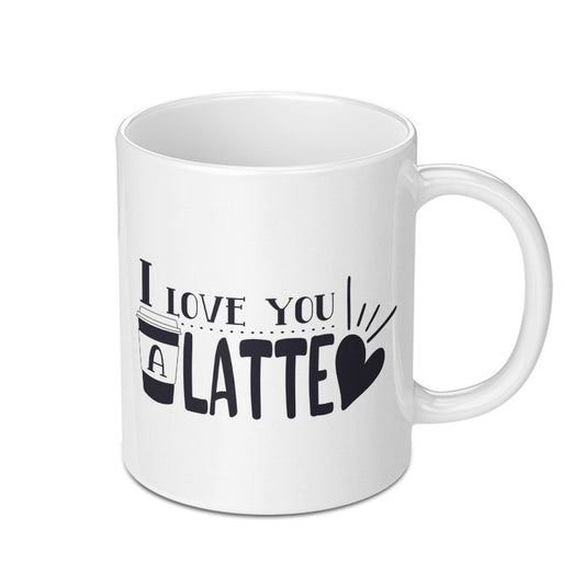 I Love You a Latte Mug, Coffee Lover Gift, Cute Coffee Mug, Valentine's Gift, Unique Mug, Gift for Her, Gift for Him, Ceramic Mug - Tawshia