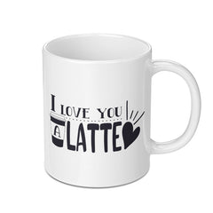 I Love You a Latte Mug, Coffee Lover Gift, Cute Coffee Mug, Valentine's Gift, Unique Mug, Gift for Her, Gift for Him, Ceramic Mug - Tawshia