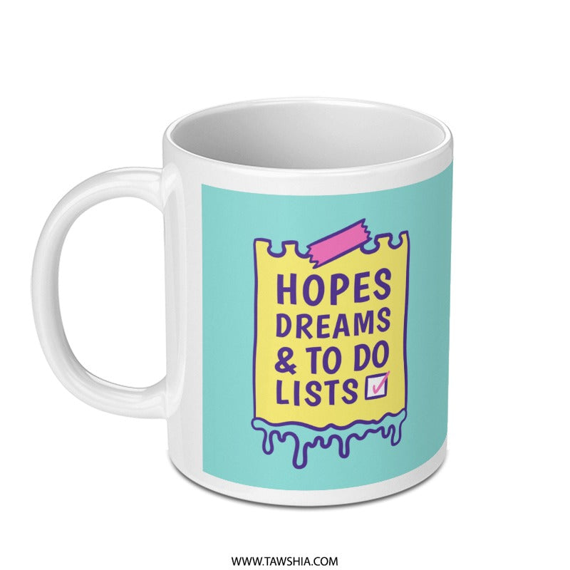 Hopes Dreams And To Do Lists Colorful Mug product