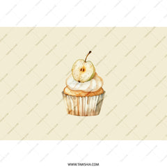 Apple Cupcake Tumbler, Foodie Tumbler, Dessert Tumbler, Watercolor Tumbler, Unique Drinkware, Gift for Baker, Stylish Tumbler - Tawshia