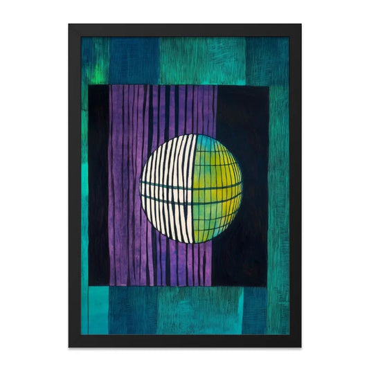 Abstract Globe Wall Art, Geometric Circle Painting, Contemporary Art Print, Modern Home Decor, Unique Artwork, Stylish Gift - Tawshia