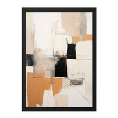 Abstract Wall Art, Modern Art Print, Beige Black Artwork, Home Decor Canvas, Contemporary Painting Style Art, Geometric Shapes, Wall Decor - Tawshia