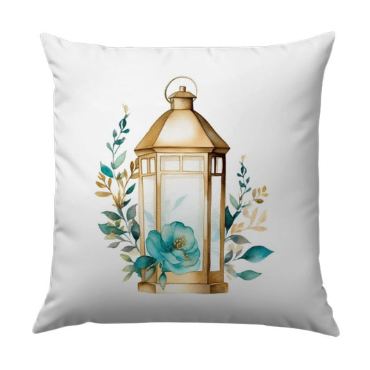 Floral Lantern Pillow, Decorative Accent Pillow, Home Decor Pillow, Watercolor Pillow, Gift Pillow, Couch Pillow, Living Room Pillow - Tawshia