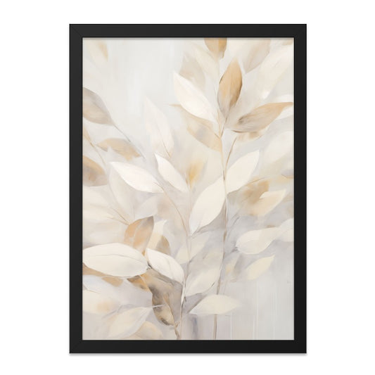 Beige Leaves Wall Art, Botanical Prints, Neutral Home Decor, Minimalist Art, Leaf Wall Decor, Nature Inspired Wall Art, Elegant Wall Decor - Tawshia