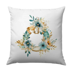 Floral Life Preserver Pillow, Nautical Flower Wreath Cushion, Coastal Home Decor Accent Pillow, Beach House Throw Pillow, Summer Pillow - Tawshia