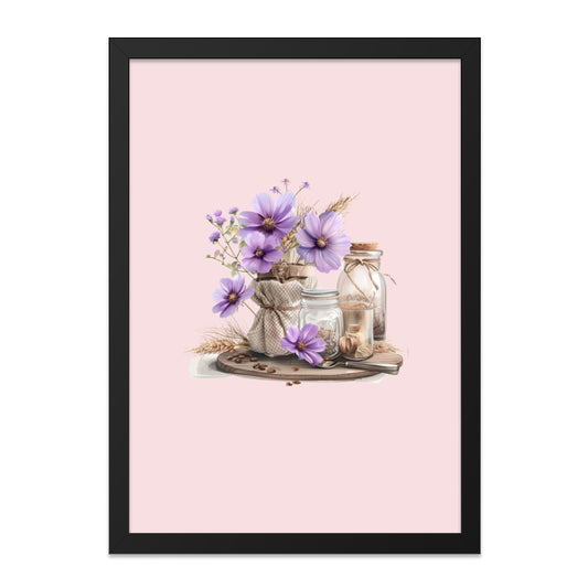 Purple Cosmos Wall Art, Kitchen Decor, Still Life Art Print, Floral Wall Decor, Cottagecore Art, Farmhouse Art, Home Decor - Tawshia