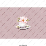 Floral Teacup Tumbler, Pink Flower Tumbler, Elegant Drinkware, Gift For Her, Tea Lover Gift, Botanical Tumbler, Travel Mug, Coffee Cup - Tawshia