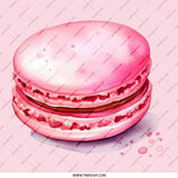 Pink Macaron Pinback Button, Food Button, Dessert Lover Gift, Sweet Treat Badge, Watercolor Macaron Pin, Cute Button, Trendy Accessories - Tawshia