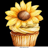 Sunflower Cupcake Pinback Button, Floral Baking Button, Food Lover Gift, Summer Accessory, Cute Pin, Sweet Treat Badge, Party Favor - Tawshia