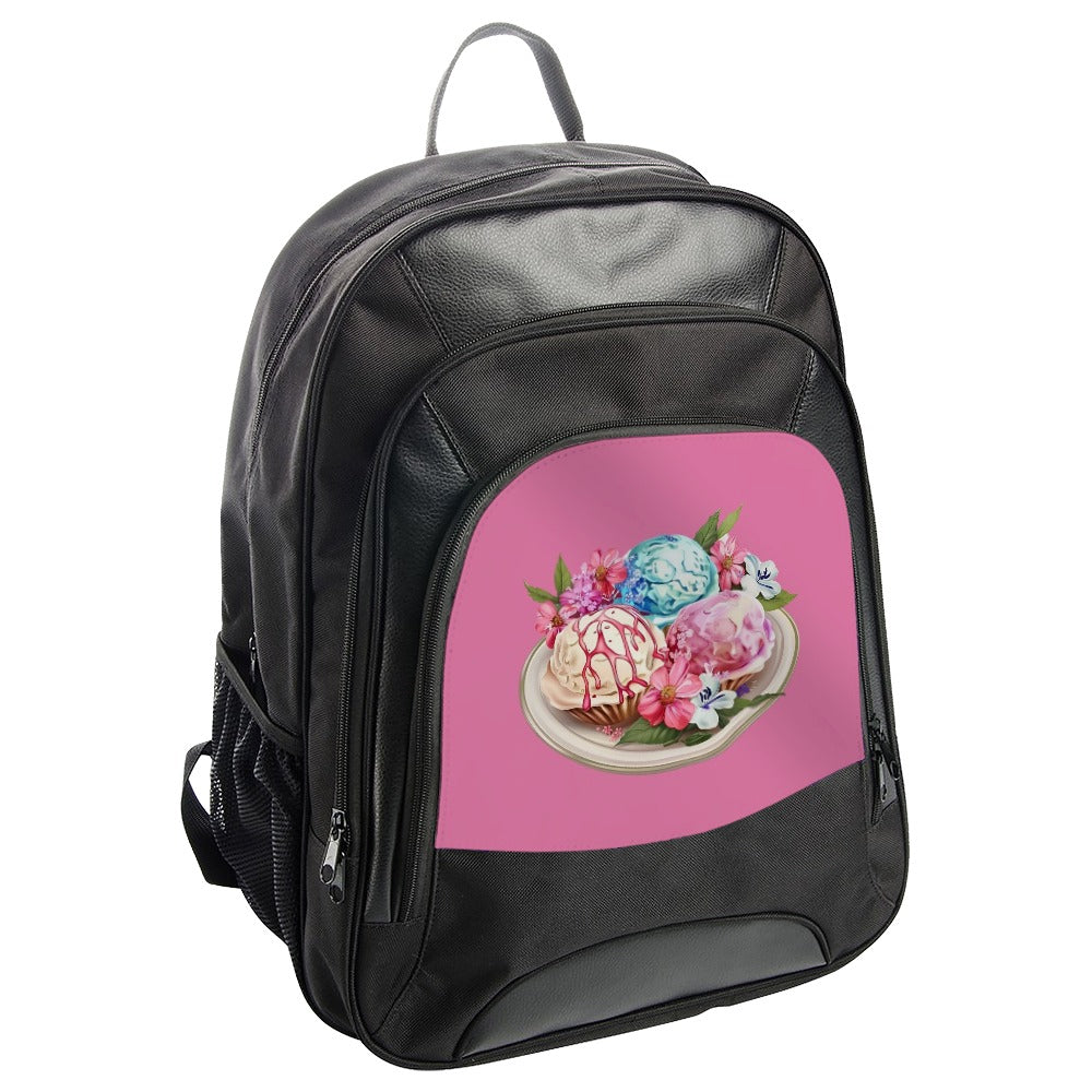 Ice Cream Floral Backpack, Delicious Dessert, Sweet Treat Design, Unique Backpack Gift, Foodie Gift, Stylish Bag, Trendy Backpack - Tawshia