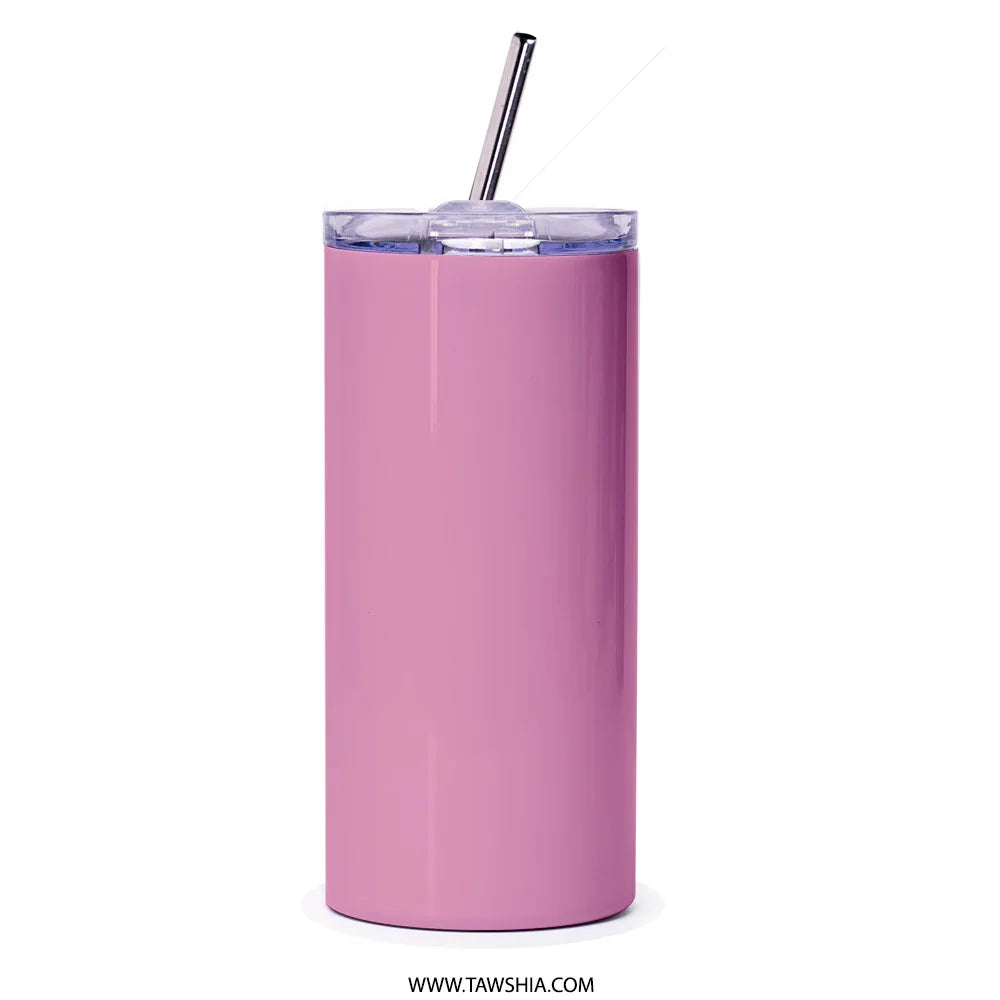 Stylish Pink Tumbler with Straw Insulated Drinkware Product