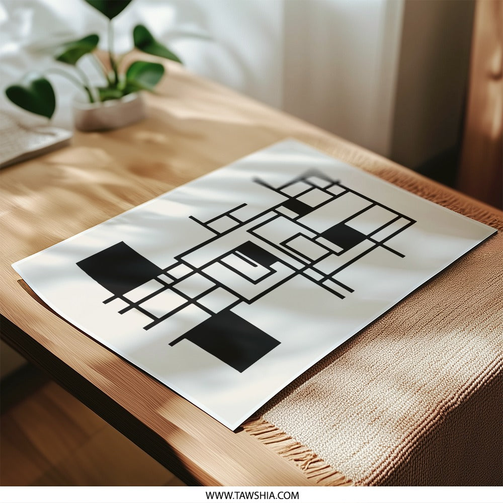 Abstract Face Photographic Print, Minimalist Portrait Art Print, Modern Wall Decor, Geometric Face Printable Art, Contemporary Home Decor - Tawshia