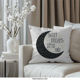 Sweet Dreams Pillow, Nursery Decor Pillow, Baby Room Pillow, Moon Pillow, Stars Pillow, Little One Pillow, Kids Pillow - Tawshia