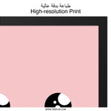 Kawaii Face Wall Art, I Love You Print, Cute Anime Style, Pink Wall Decor, Nursery Art, Kids Room, Modern Art Print, Minimalist - Tawshia