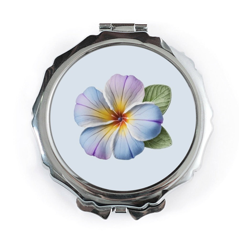 Plumeria Pocket Mirror, Floral Compact Mirror, Tropical Flower Gift, Cute Makeup Mirror, Handbag Accessory, Bridesmaid Gift - Tawshia